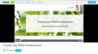 
                            10. Tutorial zum RWB Kundenportal on Vimeo