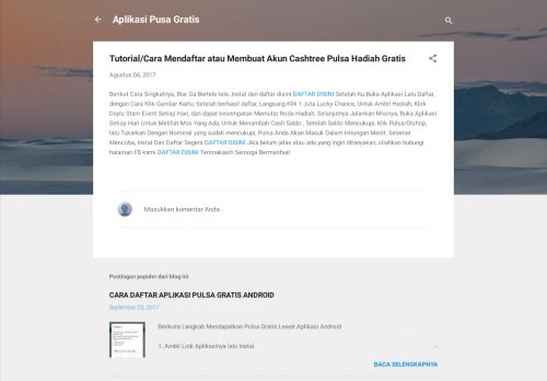 
                            8. Tutorial/Cara Mendaftar atau Membuat Akun Cashtree Pulsa Hadiah ...