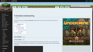 
                            6. Tutorials/Livestreaming – Official Minecraft Wiki