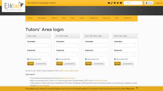 
                            3. Tutors' Area login - Elklan