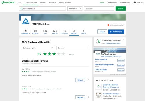 
                            11. TÜV Rheinland Employee Benefits and Perks | Glassdoor
