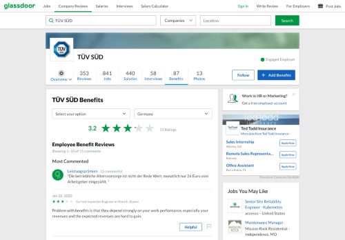 
                            10. TÜV SÜD Employee Benefits and Perks | Glassdoor