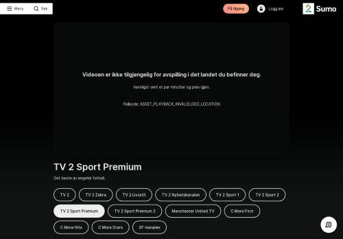 
                            9. TV 2 Sport Premium | Direkte TV | TV 2 Sumo