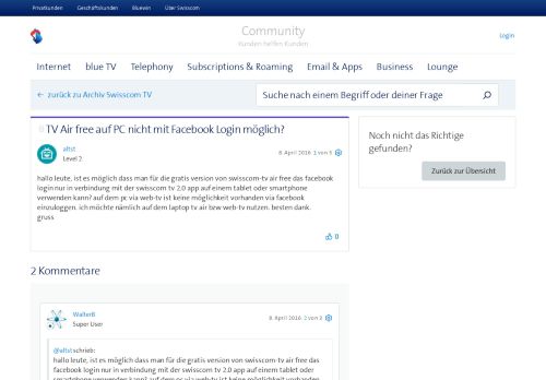 
                            8. TV Air free auf PC nicht mit Facebook Login möglic... | Swisscom ...