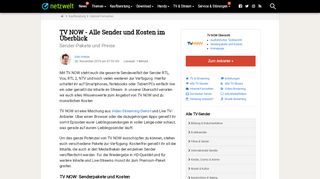 
                            13. TV NOW - Alle Sender und Kosten im Überblick - NETZWELT