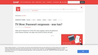 
                            4. TV Now: Passwort vergessen - was tun? - CHIP