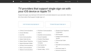 
                            7. TV providers that support single sign-on with your iOS device or Apple ...