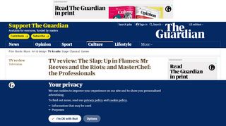 
                            9. TV review: The Slap; Up in Flames: Mr Reeves and the Riots; and ...