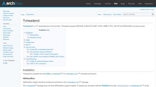 
                            12. Tvheadend - ArchWiki