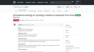 
                            8. [tvheadend-testing] on synology crashes at playback from Kodi · Issue ...