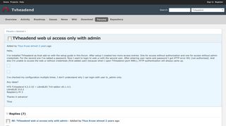 
                            1. TVheadend web ui access only with admin - Tvheadend