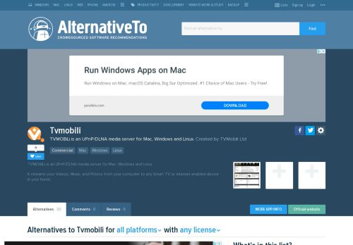 
                            4. Tvmobili Alternatives and Similar Software - AlternativeTo.net