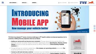 
                            6. TVS CORPORATE - Service Mobile App - TVS Motor