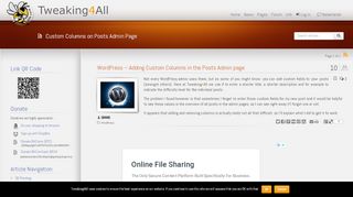 
                            12. Tweaking4All.com - WordPress - Adding Custom Columns in the Posts ...