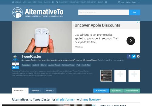 
                            12. TweetCaster Alternatives and Similar Apps - AlternativeTo.net