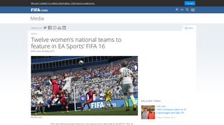 
                            10. Twelve women's national teams to feature in EA Sports' FIFA 16 - FIFA ...