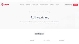 
                            11. Twilio Authy Pricing: two-factor auth for web / mobile