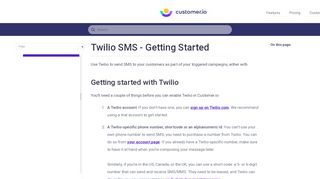 
                            13. Twilio SMS - Getting Started | Customer.io