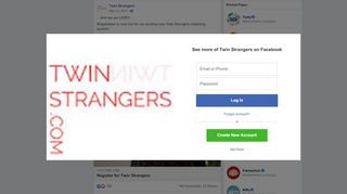
                            5. Twin Strangers - …And we are LIVE!!! Registration is now... | Facebook
