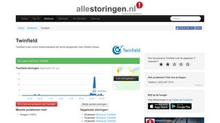 
                            8. Twinfield storing? Actuele storingen en problemen | Allestoringen