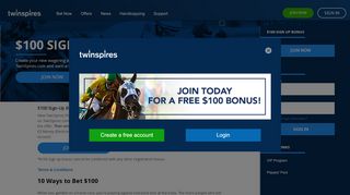 
                            1. TwinSpires.com | $100 Sign-Up Bonus | Bet Online With The Leader In ...