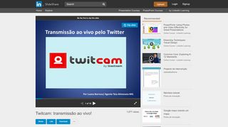 
                            8. Twitcam: transmissão ao vivo! - SlideShare