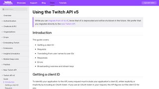 
                            3. Twitch API v5 | Twitch Developers