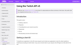 
                            10. Twitch API v5 | Twitch Developers