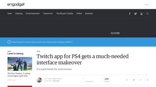 
                            5. Twitch app for PS4 gets a much-needed interface makeover - Engadget