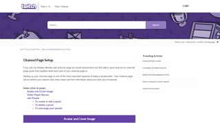 
                            11. Twitch | Channel Page Setup