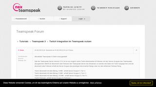 
                            13. Twitch Integration im Teamspeak nutzen (Teamspeak 3) > Seite 1 ...