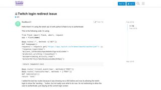 
                            4. Twitch login redirect issue - API - Twitch Developer Forums