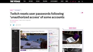 
                            12. Twitch resets user passwords following 'unauthorized access' of some ...