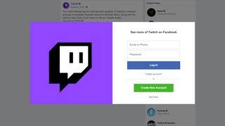 
                            6. Twitch - The Twitch Mobile App for iOS has been updated.... | Facebook