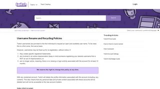 
                            1. Twitch | Username Rename and Recycling Policies