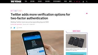 
                            6. Twitter adds more verification options for two-factor authentication ...