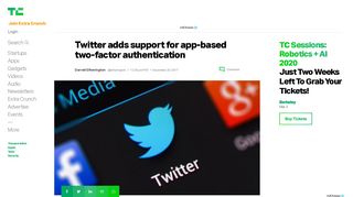 
                            13. Twitter adds support for app-based two-factor authentication ...