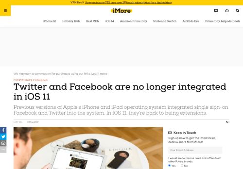 
                            9. Twitter and Facebook are no longer integrated in iOS 11 | iMore