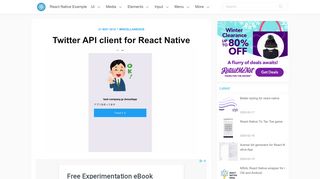 
                            8. Twitter API client for React Native