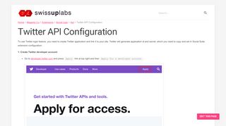 
                            12. Twitter API Configuration - SwissUpLabs docs