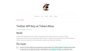 
                            8. Twitter API Key ve Token Alma - Burak Garcı