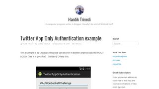 
                            9. Twitter App Only Authentication example – Hardik Trivedi