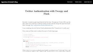 
                            5. Twitter Authentication with Tweepy and Flask - Agustinus Kristiadi's Blog