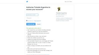 
                            6. Twitter / Authorize an application - Ticketek