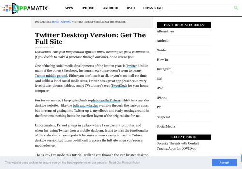 
                            10. Twitter Desktop Version: Get The Full Site | Appamatix