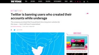 
                            13. Twitter is banning users who created their accounts while underage ...