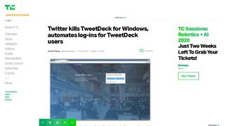 
                            9. Twitter kills TweetDeck for Windows, automates log-ins for TweetDeck ...