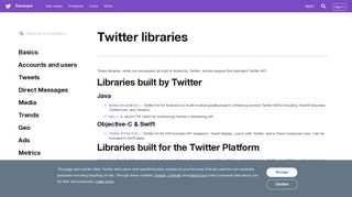 
                            6. Twitter libraries — Twitter Developers