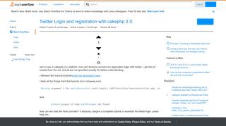 
                            10. Twitter Login and registration with cakephp 2.X - Stack Overflow
