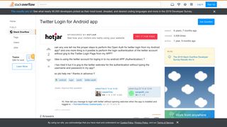 
                            9. Twitter Login for Android app - Stack Overflow